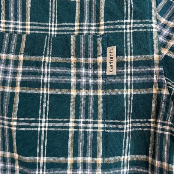 Carhartt men’s plaid shirt sleeve button down shirt size medium - Picture 4 of 10